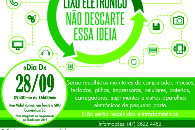 “Dia D” da coleta de lixo eletrônico acontece neste sábado